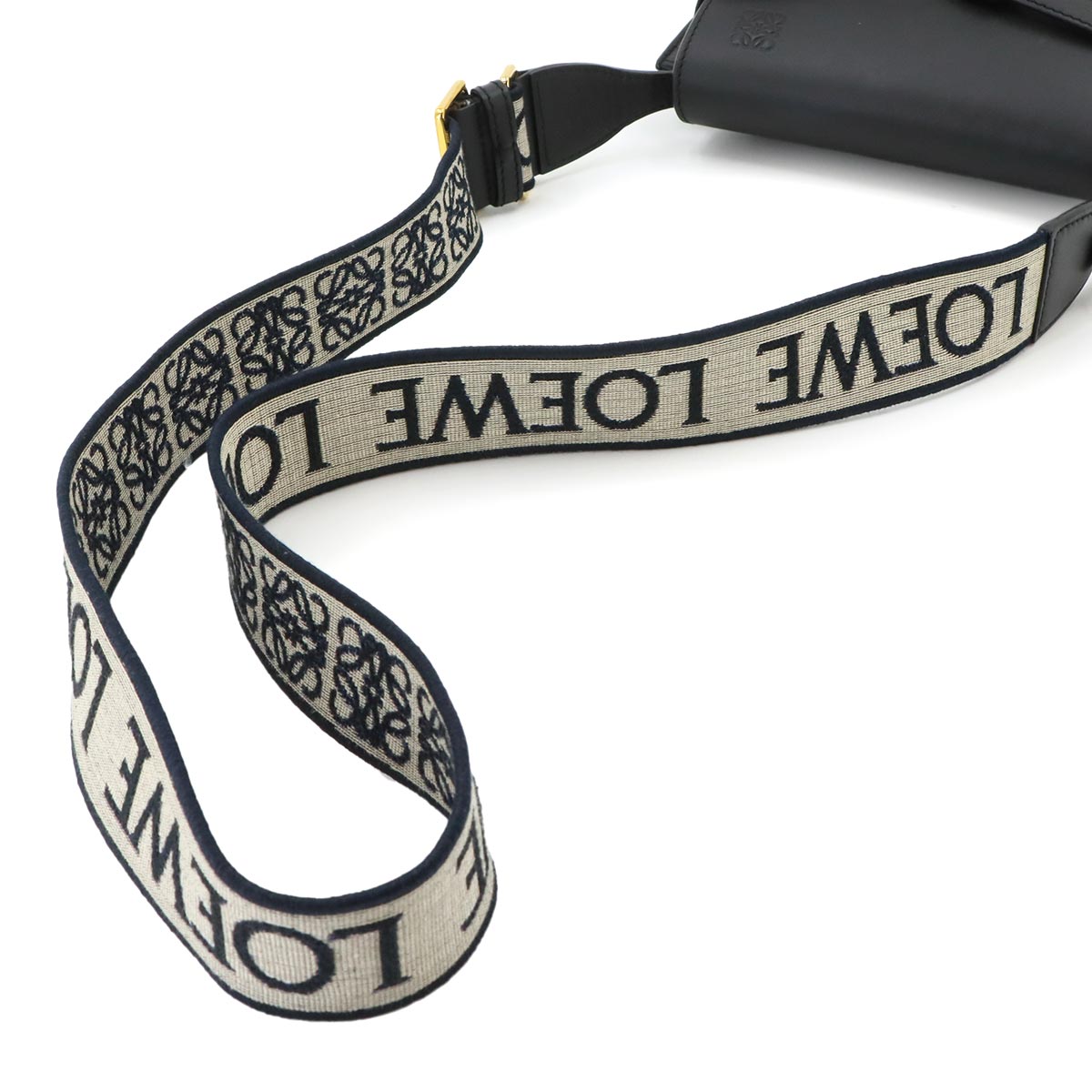 Mini Gate Dual Shoulder Bag Leather Black Purse