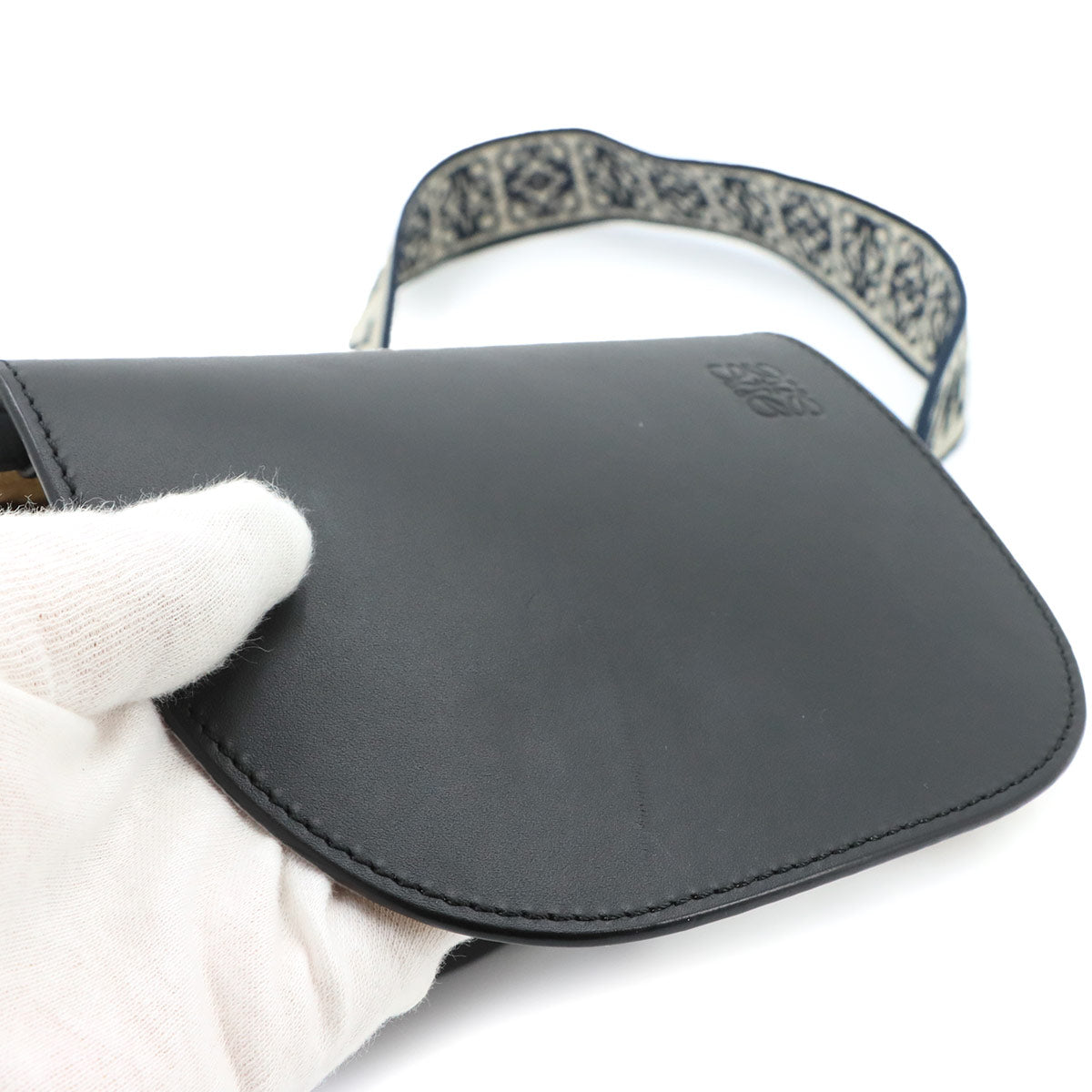 Mini Gate Dual Shoulder Bag Leather Black Purse
