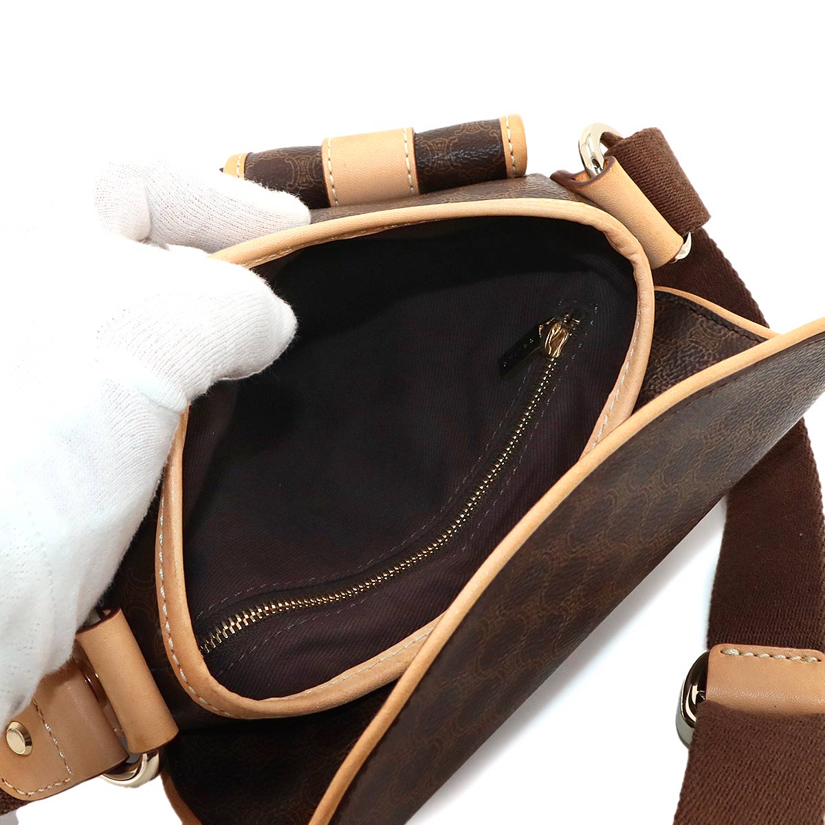 Macadam Shoulder Bag Leather PVC Brown Vintage Purse