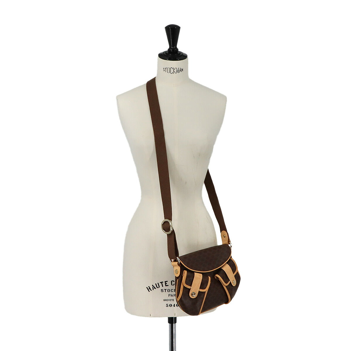 Macadam Shoulder Bag Leather PVC Brown Vintage Purse