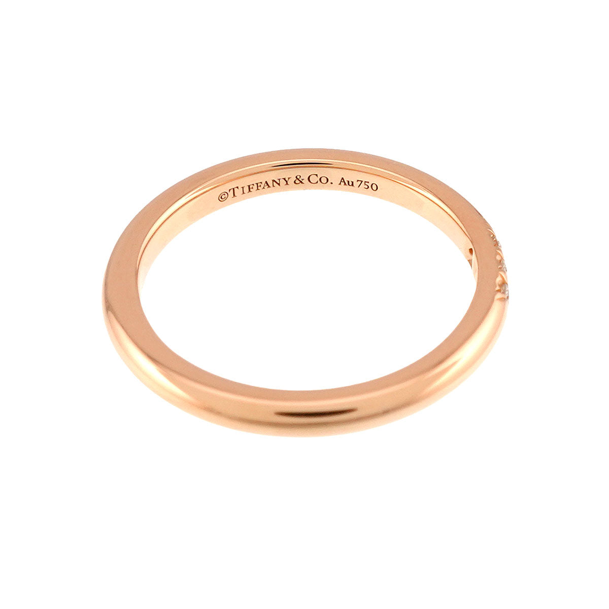 Diamond Ring 18K Pink Gold 750 Size3.75-4(US)