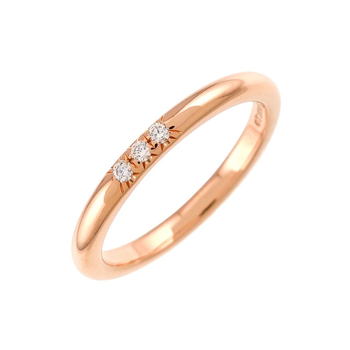 Diamond Ring 18K Pink Gold 750 Size3.75-4(US)