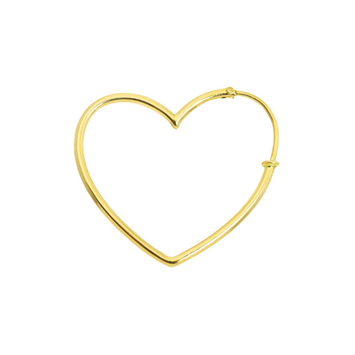 Heart Earring Pierced 18K Yellow Gold 750 One Piece only
