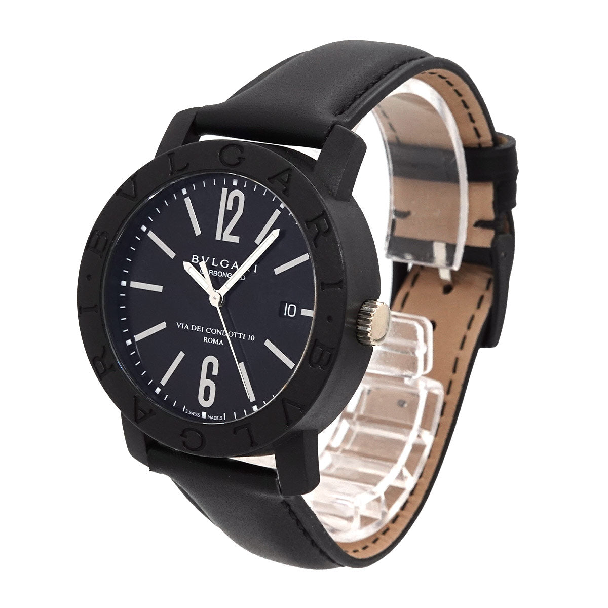 BVLGARIBVLGARI Carbon BB40CL Automatic Black Dial Mens Watch