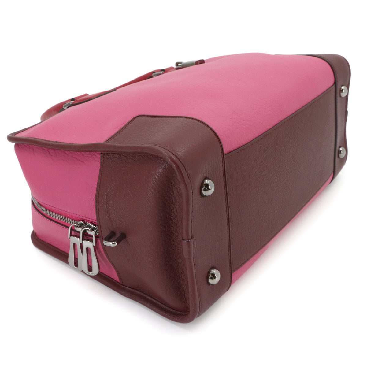 Amazona 36 Hand Bag Leather Pink Bordeaux Red Anagram Purse