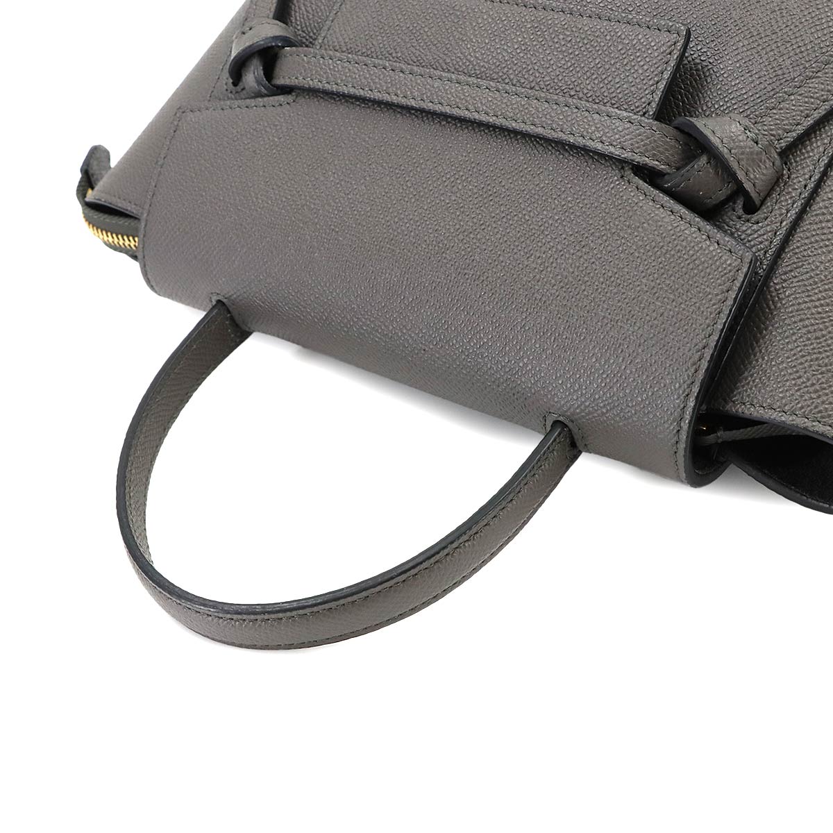 Belt Bag Nano 2way Hand Shoulder Bag Leather Gray 189003