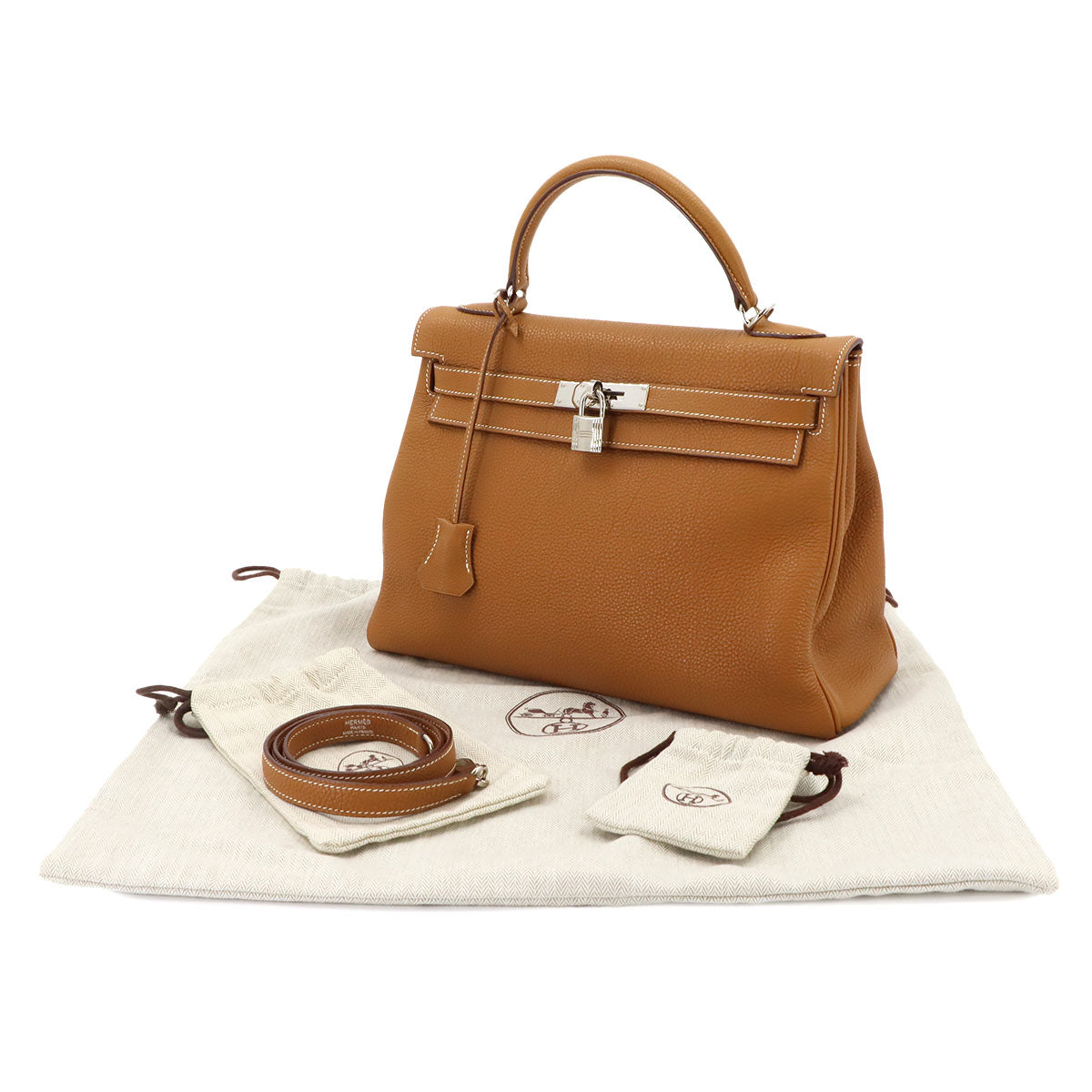 Kelly 32 2way Hand Shoulder Bag Togo Gold Purse