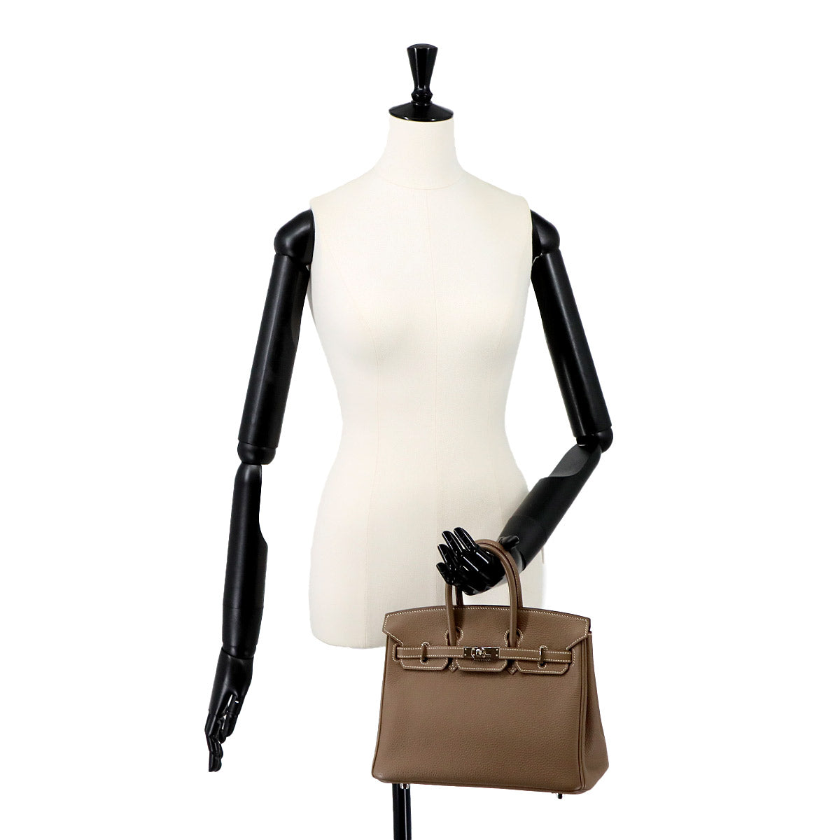 Birkin 25 Togo Leather Etoupe Hand Bag Purse