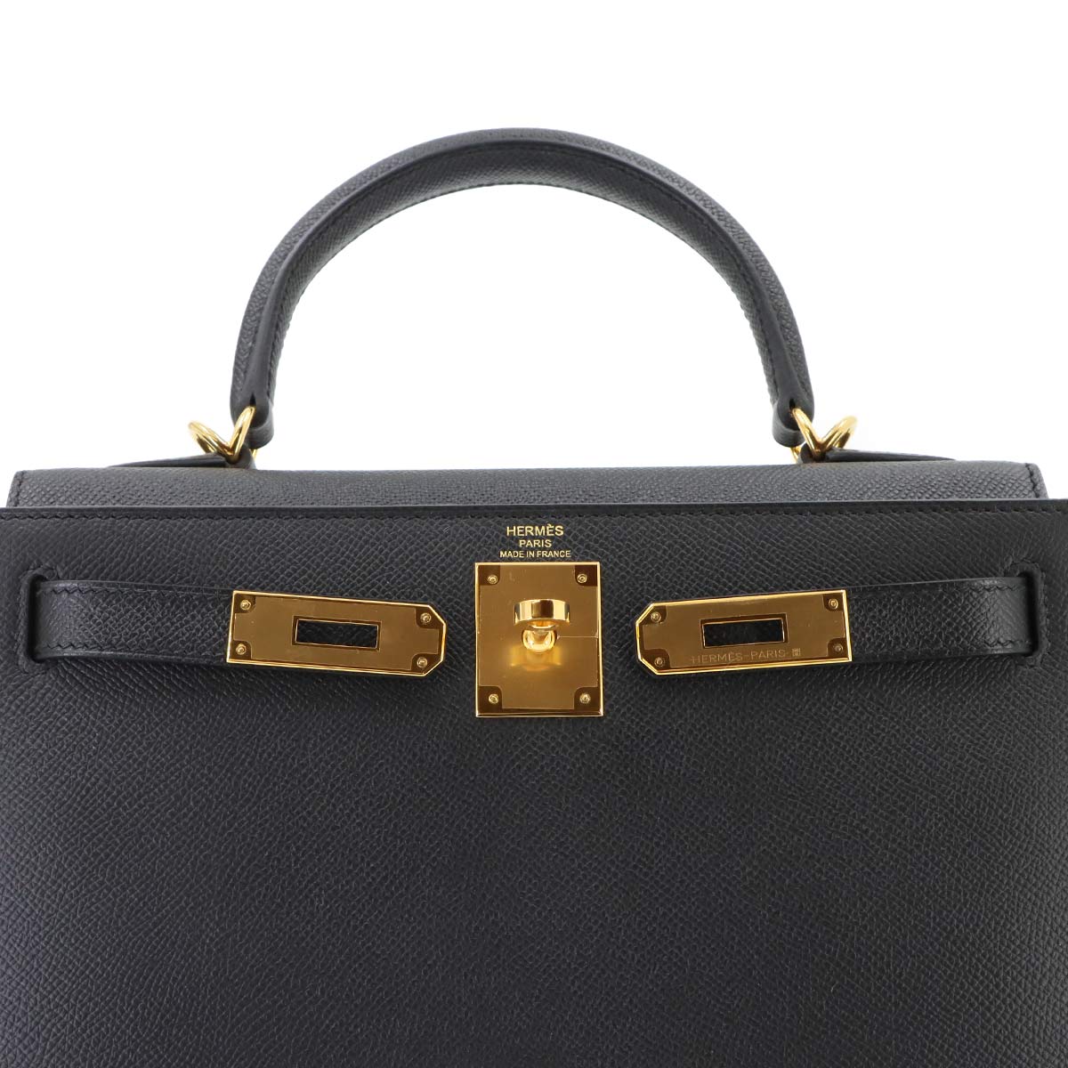 Kelly 28 Veau Epsom Black 2way Hand Shoulder Bag Purse