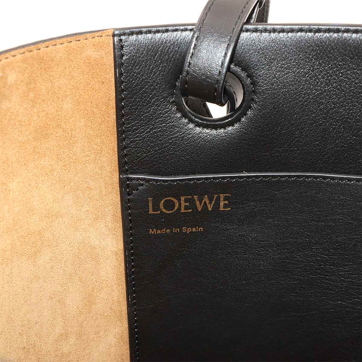 Anagram Small Tote Bag Leather Black Purse