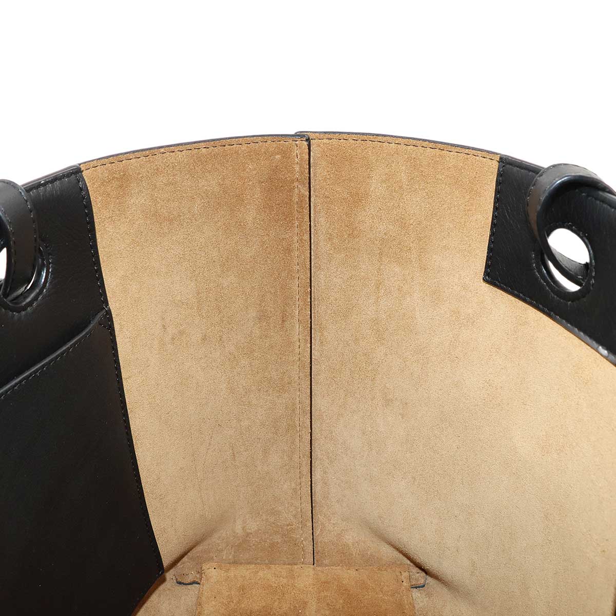 Anagram Small Tote Bag Leather Black Purse