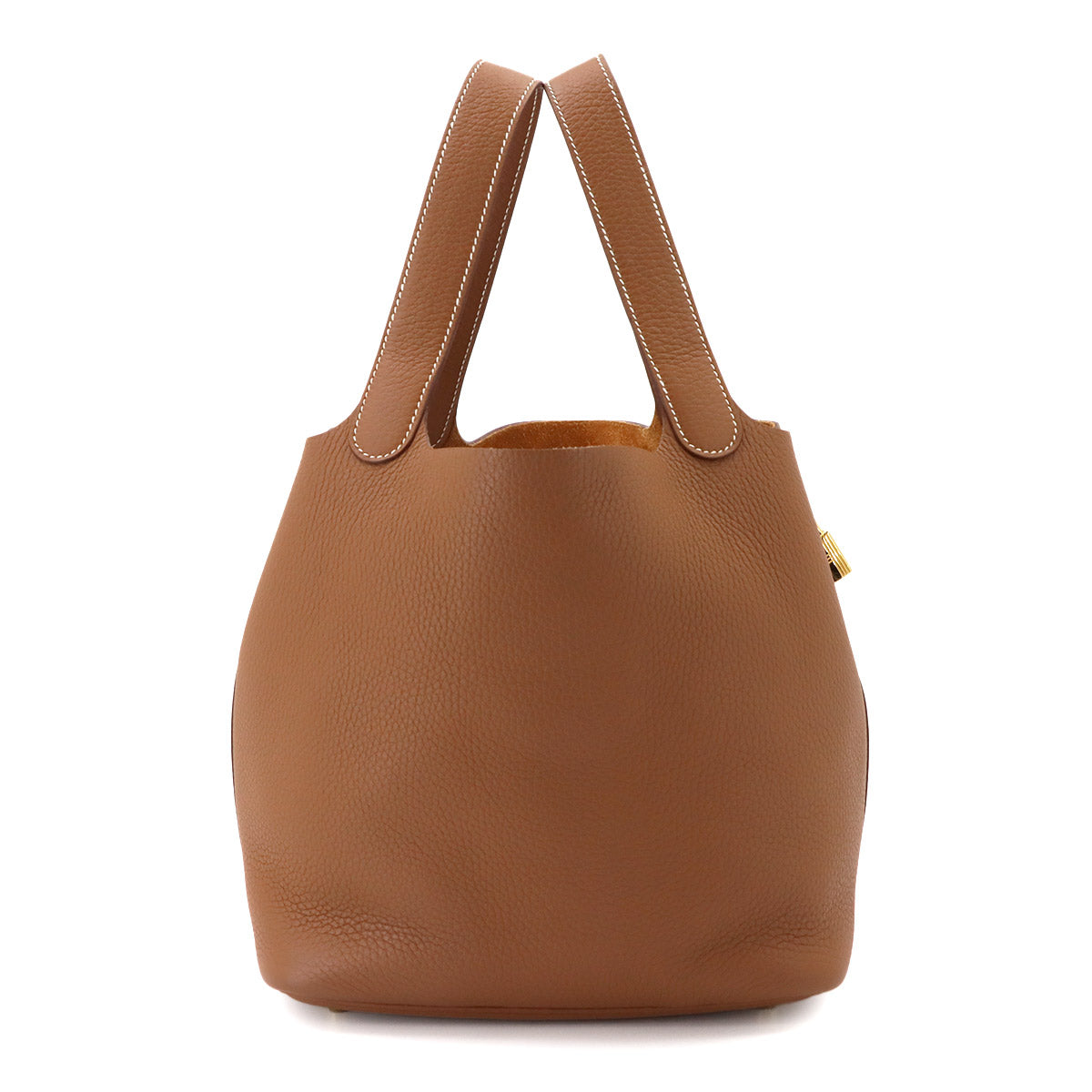Picotin Lock MM Hand Bag Taurillon Clemence Gold Purse