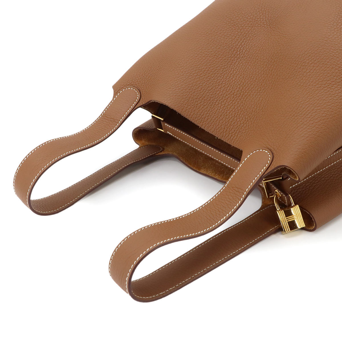 Picotin Lock MM Hand Bag Taurillon Clemence Gold Purse