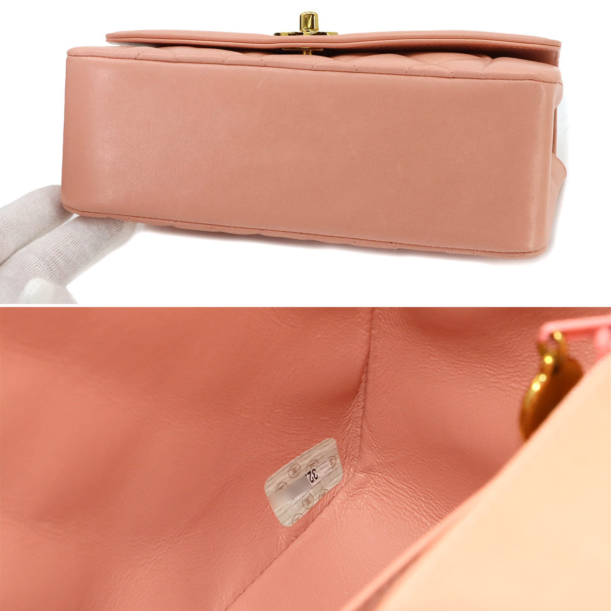 Diana Matelasse 22 Chain Shoulder Bag Leather A01164 Vintage