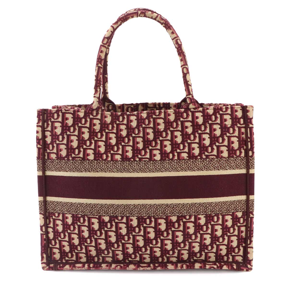 Oblique Book Tote Medium Bag Canvas Bordeaux M1296ZRIW
