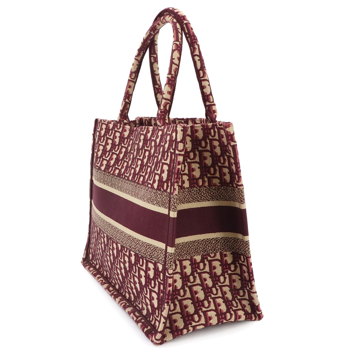 Oblique Book Tote Medium Bag Canvas Bordeaux M1296ZRIW