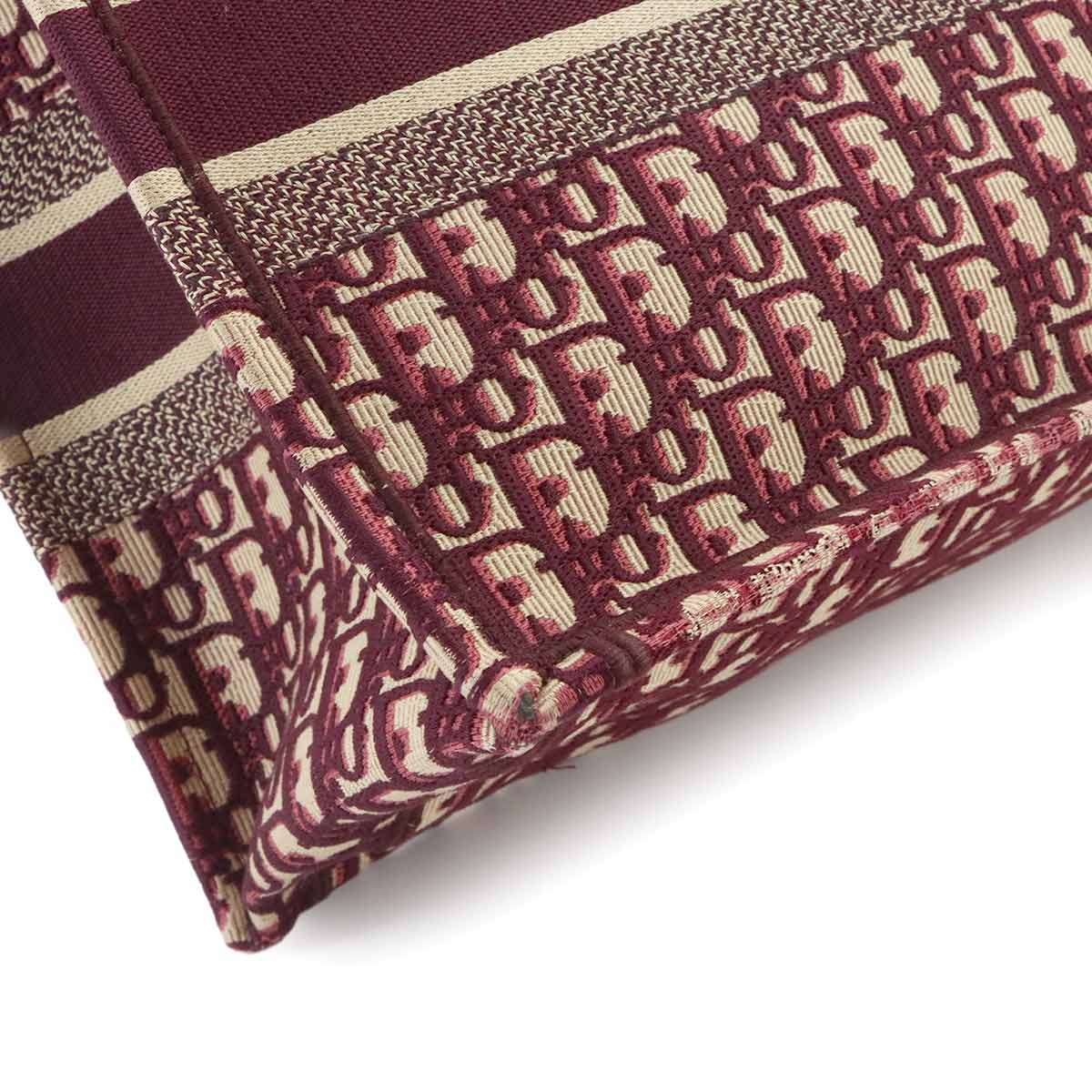Oblique Book Tote Medium Bag Canvas Bordeaux M1296ZRIW