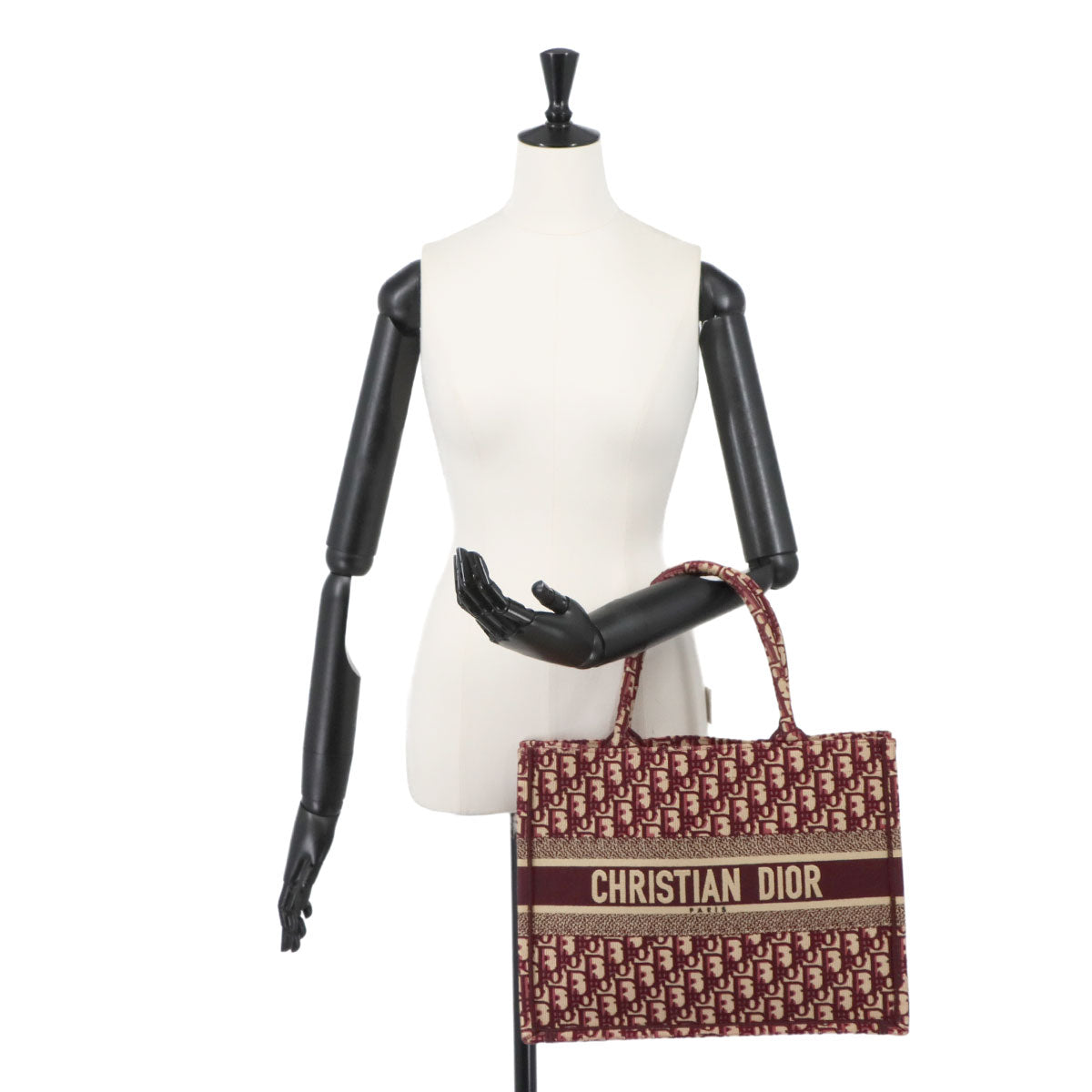 Oblique Book Tote Medium Bag Canvas Bordeaux M1296ZRIW