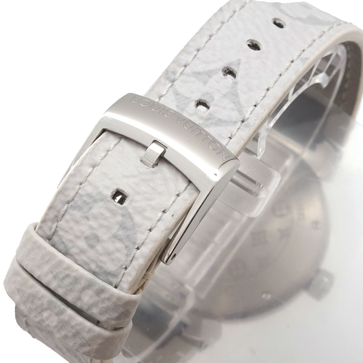 Tambour MM QA116 Quartz Monogram White Dial Ladies