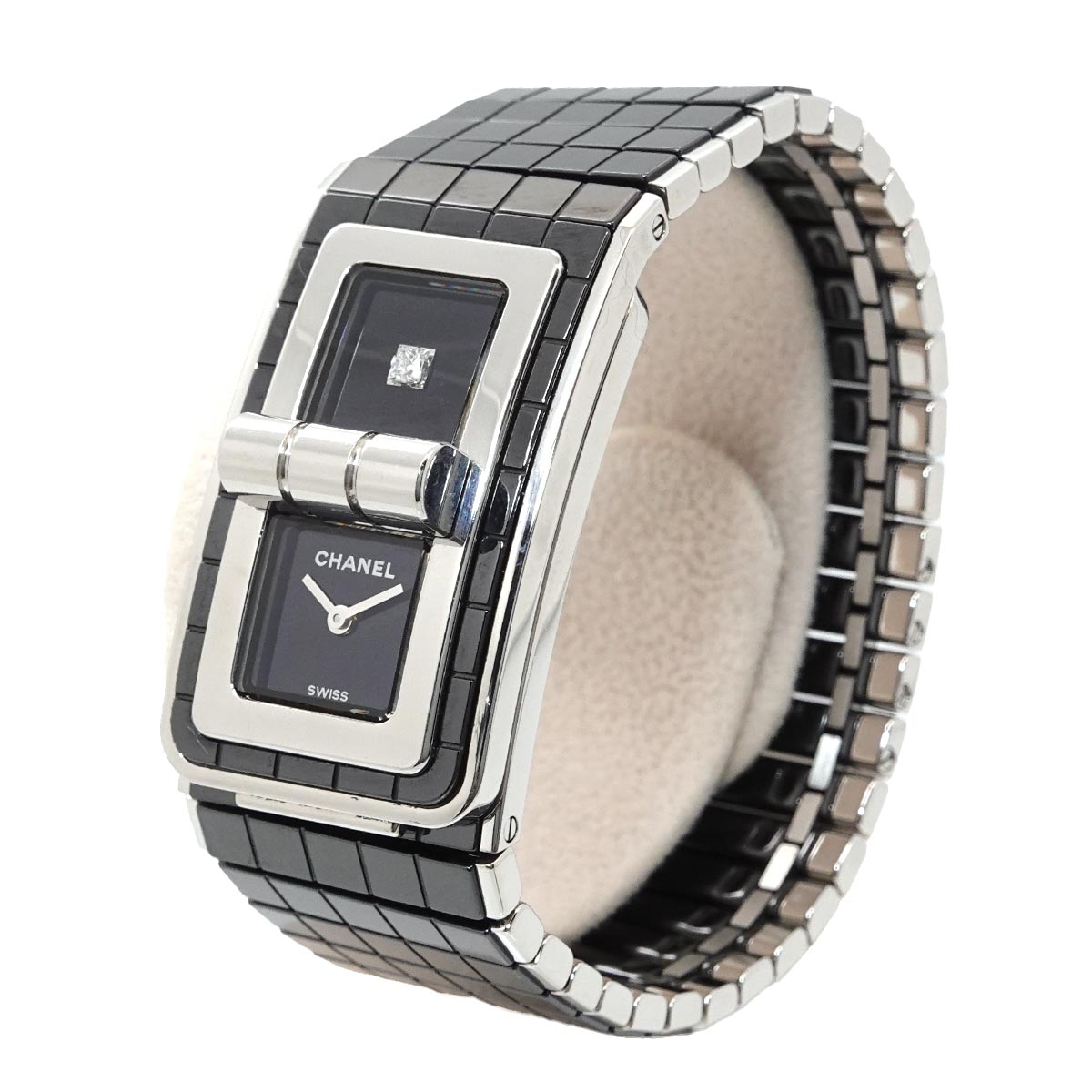 Code CoCo H5147 Quartz Diamond Black Dial Ladies Watch