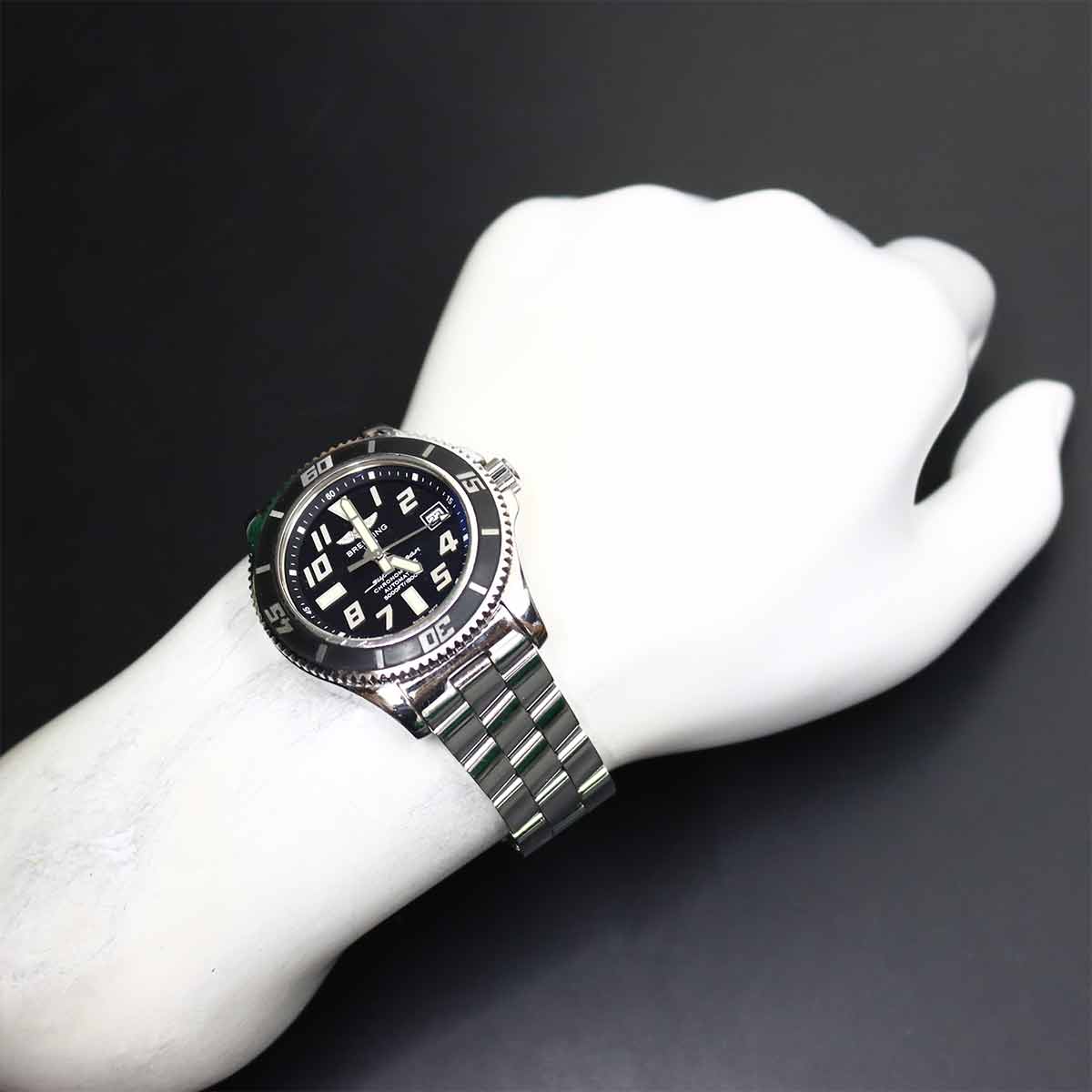 Super Ocean 42 A17364 Date Automatic Black Dial Mens Watch
