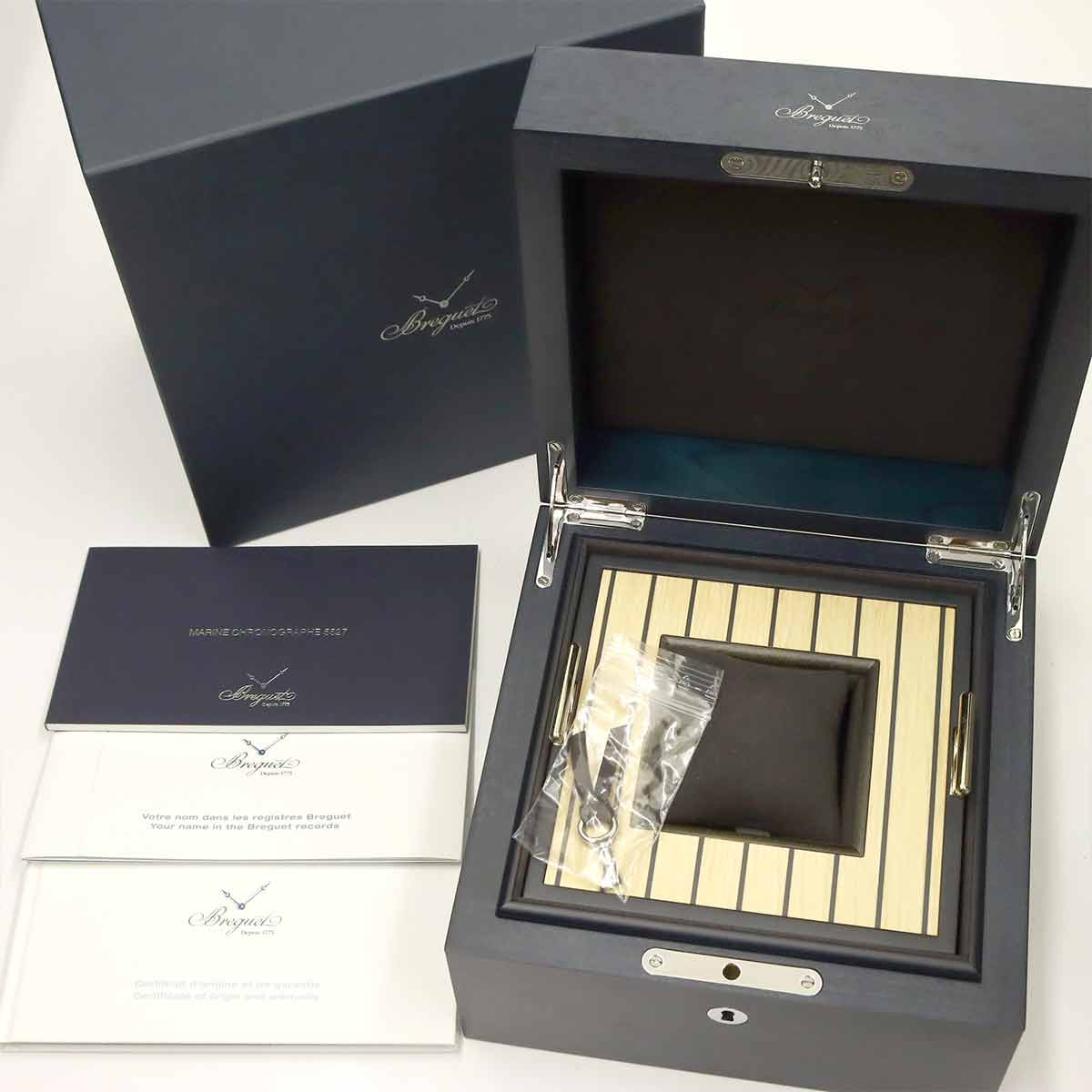 BREGUET Marine Chronograph 5527TI Date Gray Dial Automatic Mens Watch