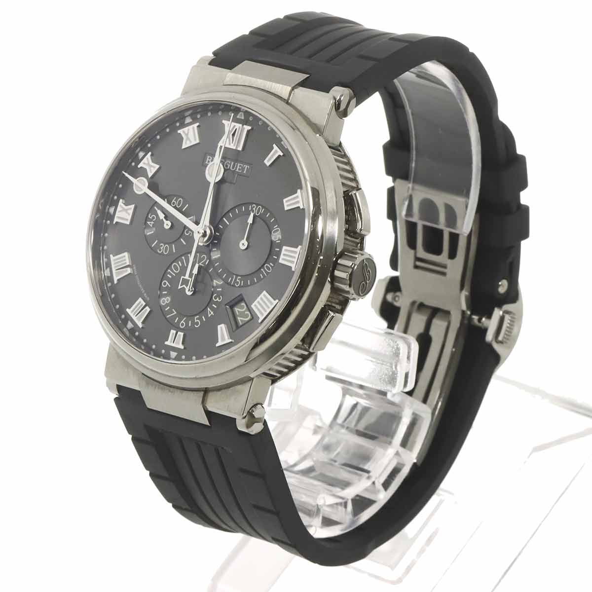 BREGUET Marine Chronograph 5527TI Date Gray Dial Automatic Mens Watch