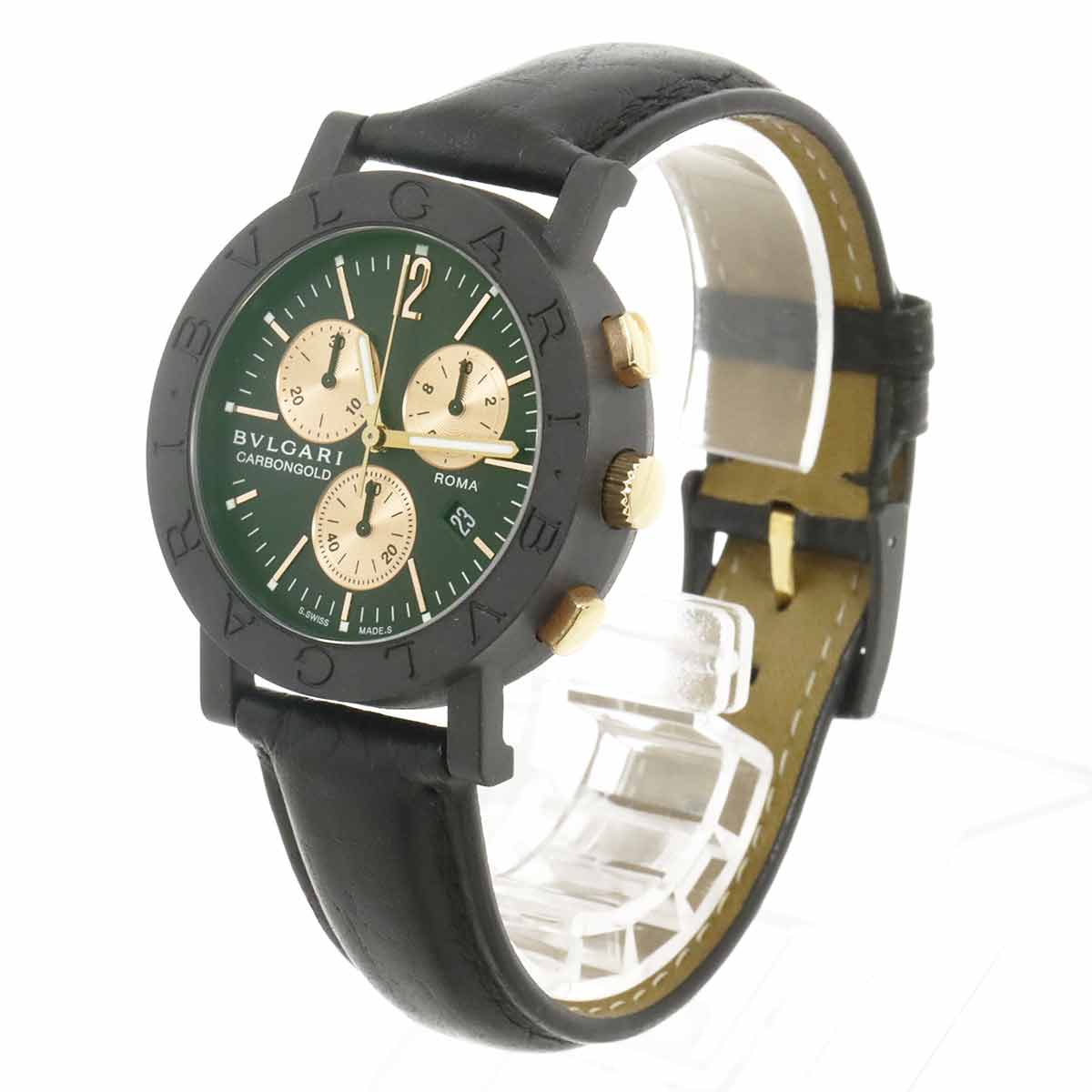 BVLGARIBVLGARI BB38CLCH Chronograph Quartz Black Dial Mens