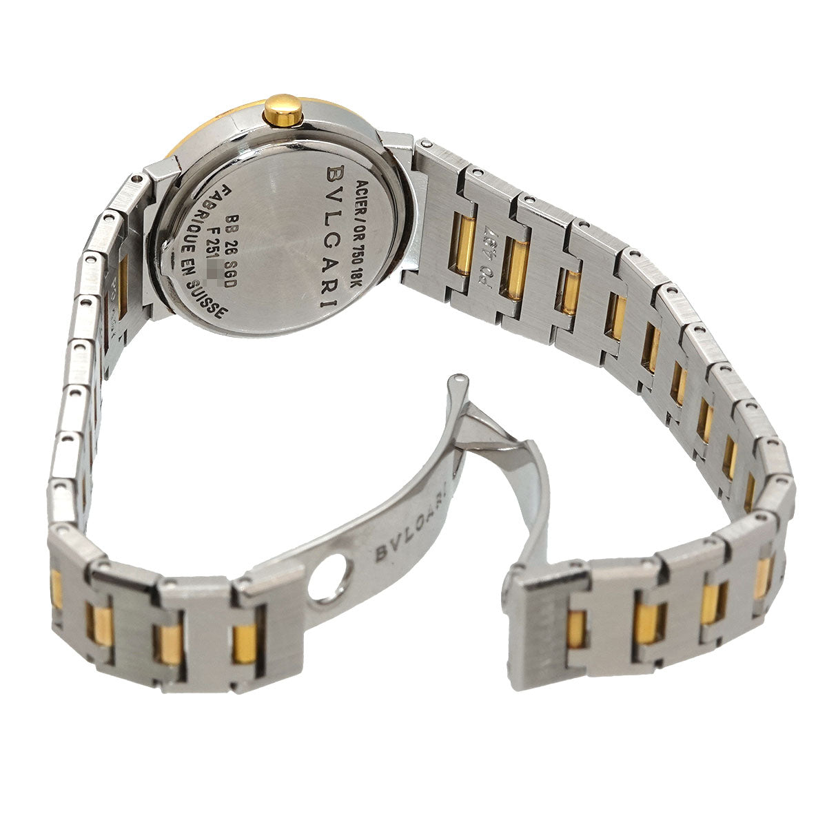 BVLGARIBVLGARI BB26SG Two Tones YG Black Dial Ladies