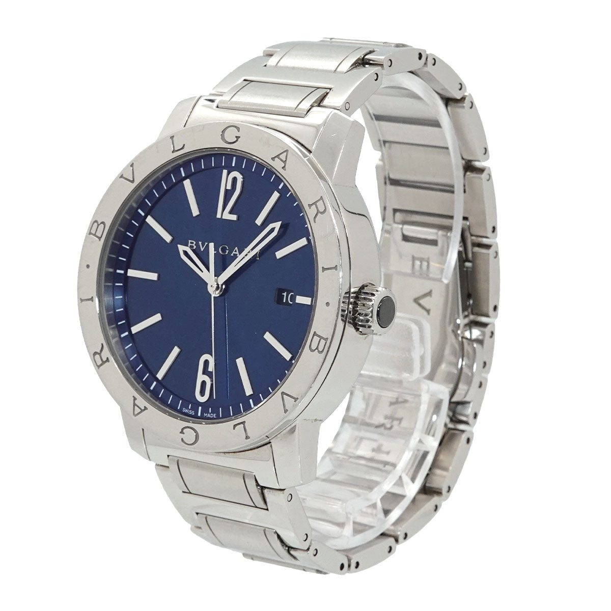 BVLGARIBVLGARI BB41S Automatic Date Blue Dial Mens Watch