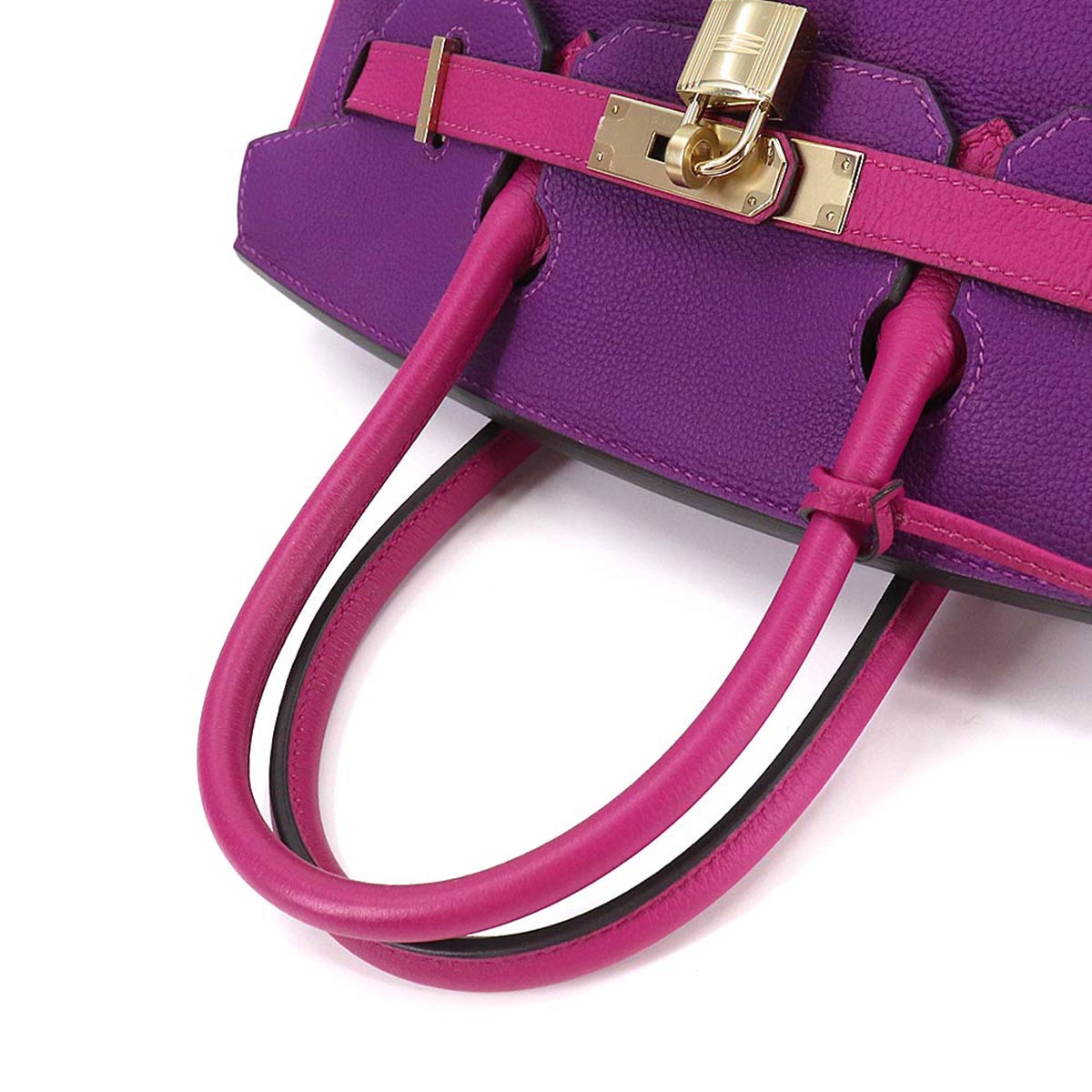 SPO Birkin 30 Hand Bag Togo Anemone Rose Purple Purse C