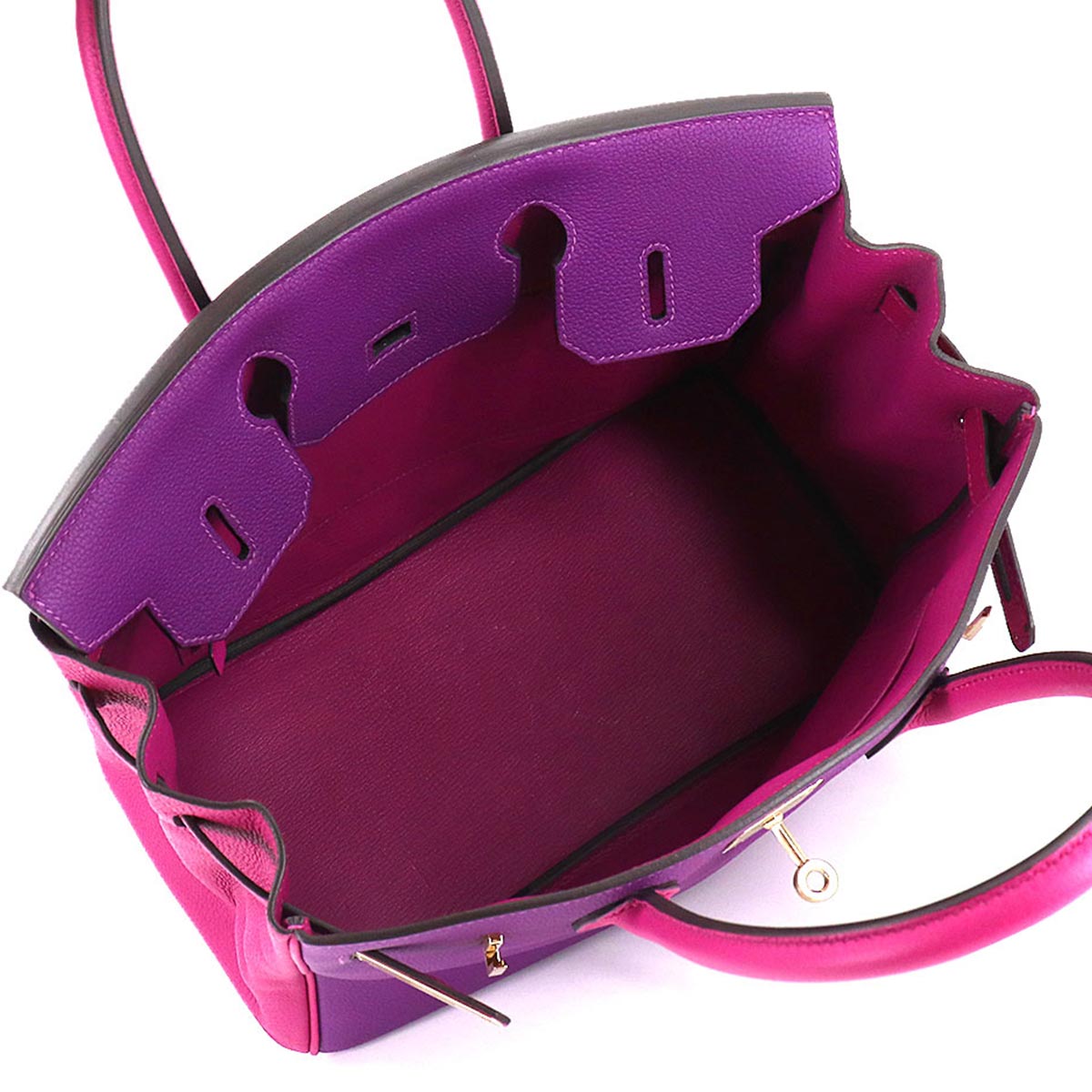 SPO Birkin 30 Hand Bag Togo Anemone Rose Purple Purse C