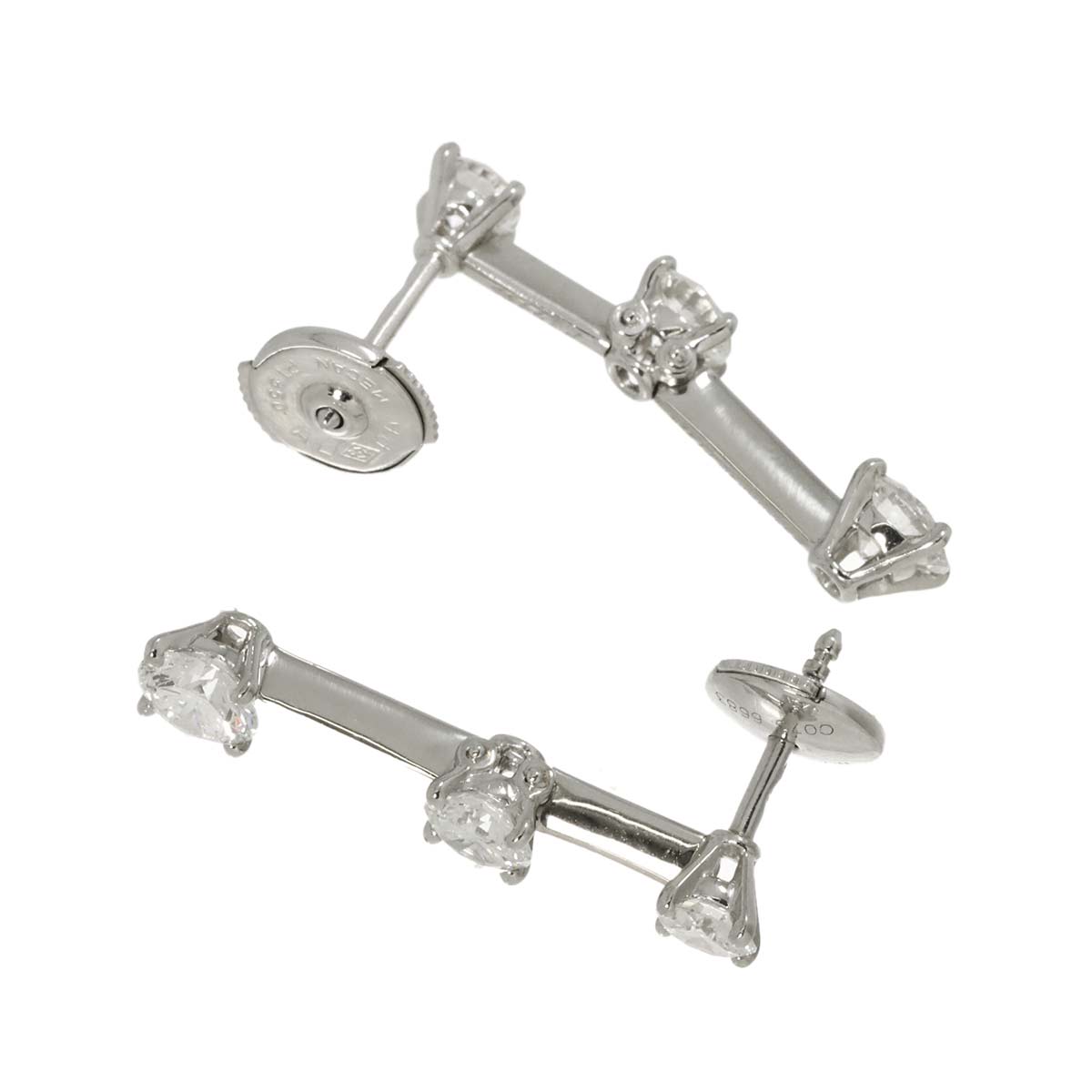 BOUCHERON Diamond Earring Pierced Pt 18K WG 750