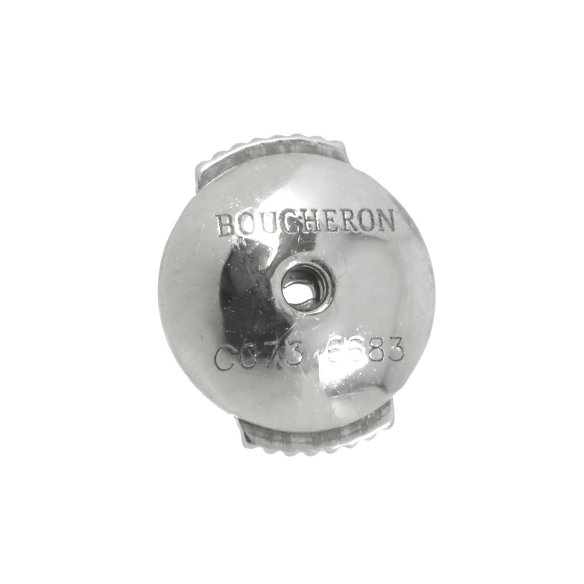 BOUCHERON Diamond Earring Pierced Pt 18K WG 750