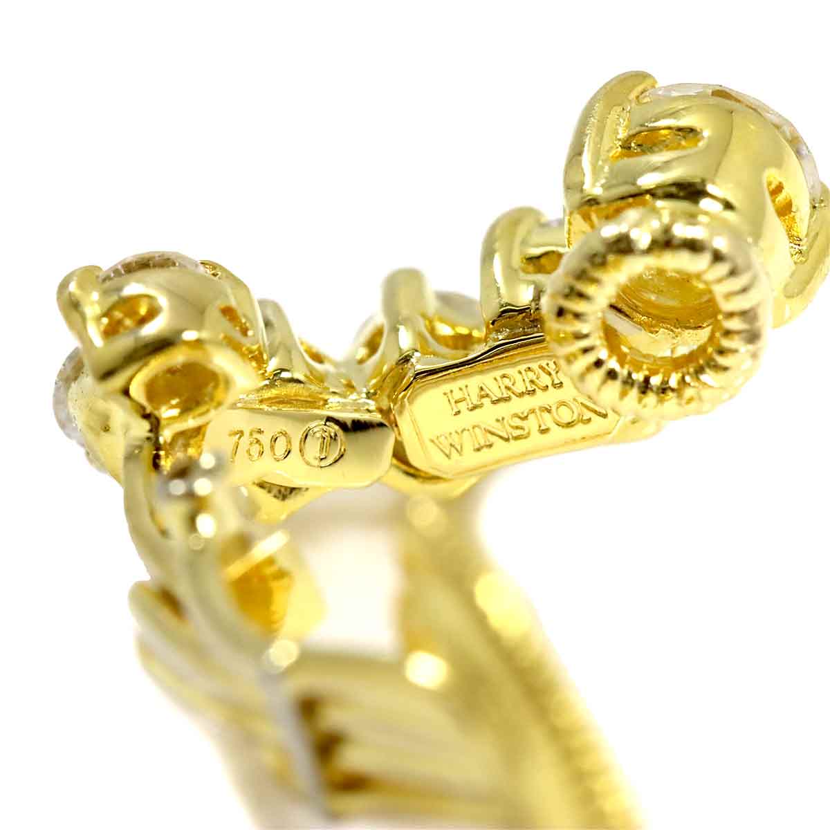 Diamond Earrings Clip on 18K YG Yellow Gold 750