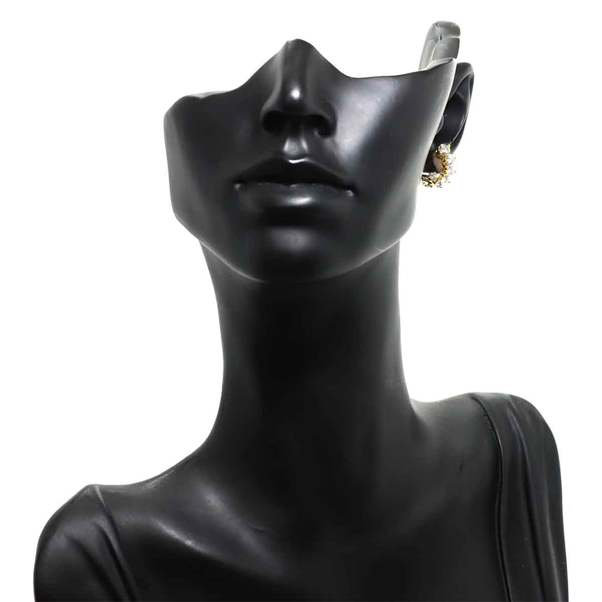 Diamond Earrings Clip on 18K YG Yellow Gold 750