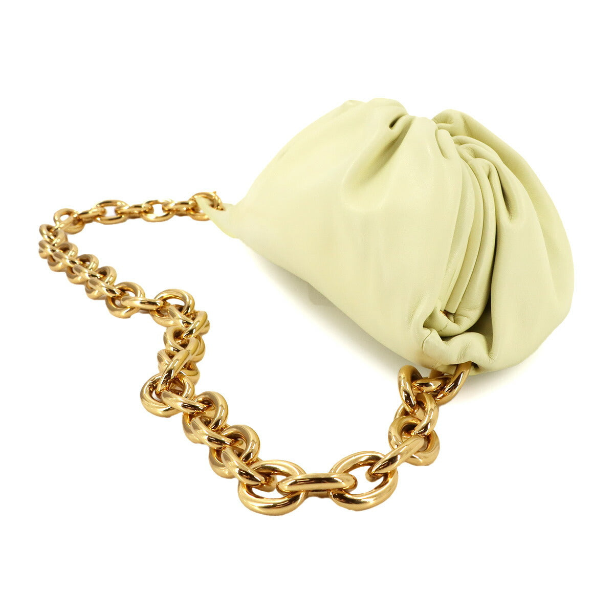 The Chain Pouch Body Bag Leather Yellow 651445