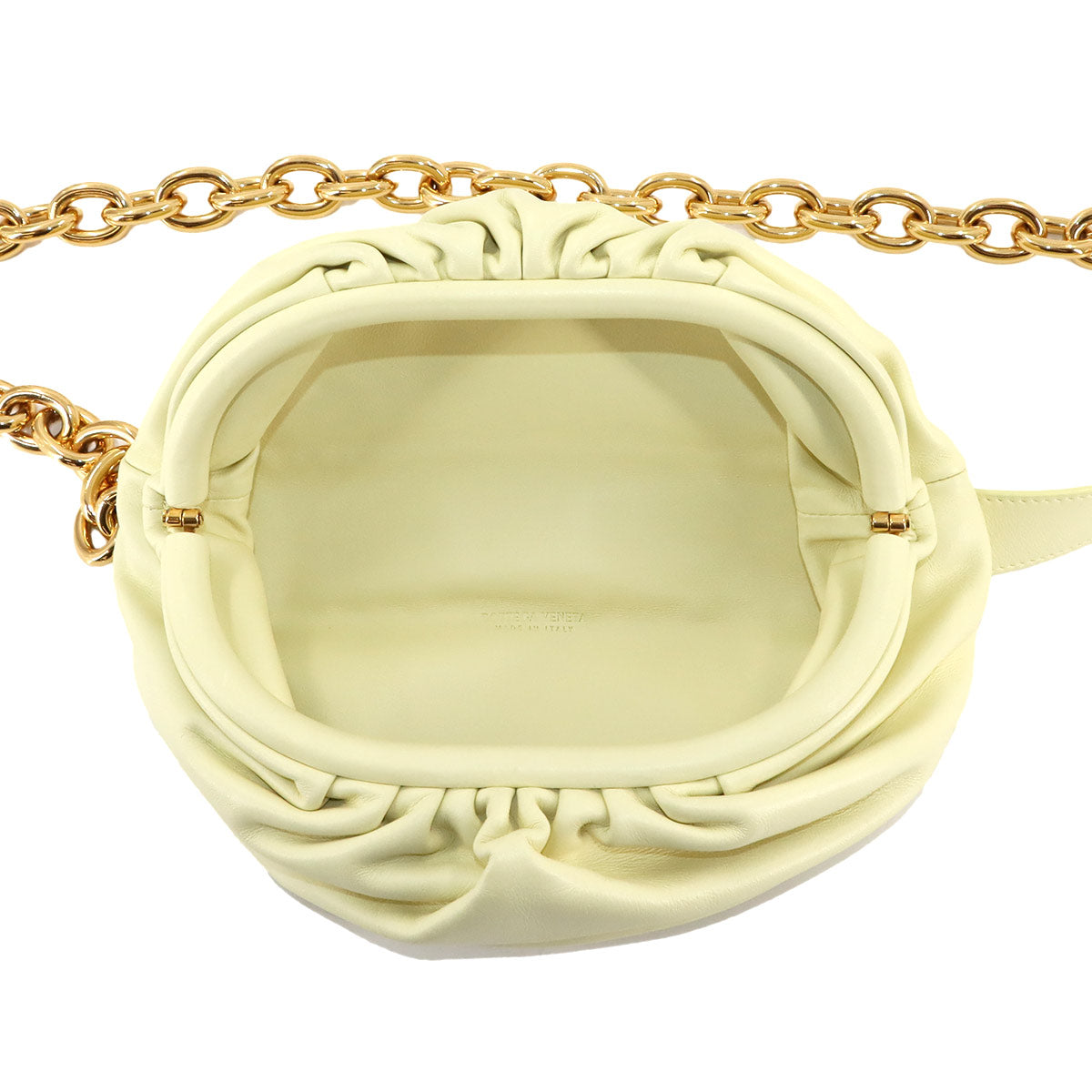 The Chain Pouch Body Bag Leather Yellow 651445