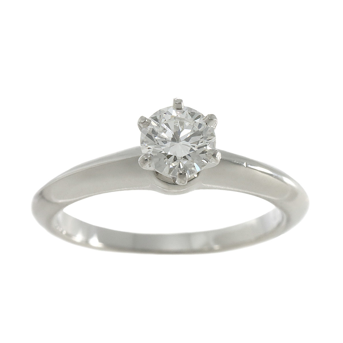 TIFFANY Co. Diamond 0.51ct F/VS2/EX Ring Pt 4.75-5(US)