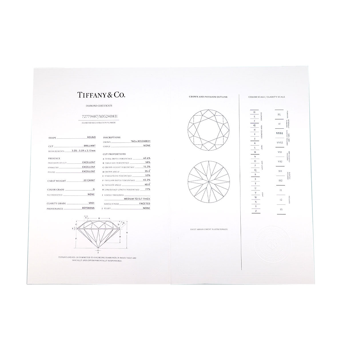 Harmony Diamond 0.50ct G/VVS1/3EX Ring Pt Size4.75-5(US)