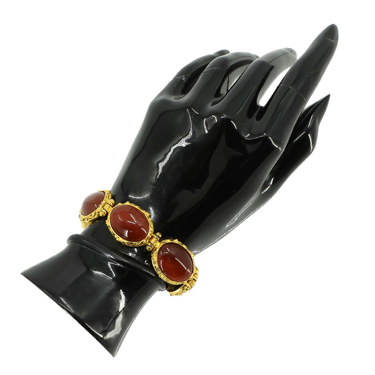 Color Stone Bracelet Red Gold 96A Vintage Accessory