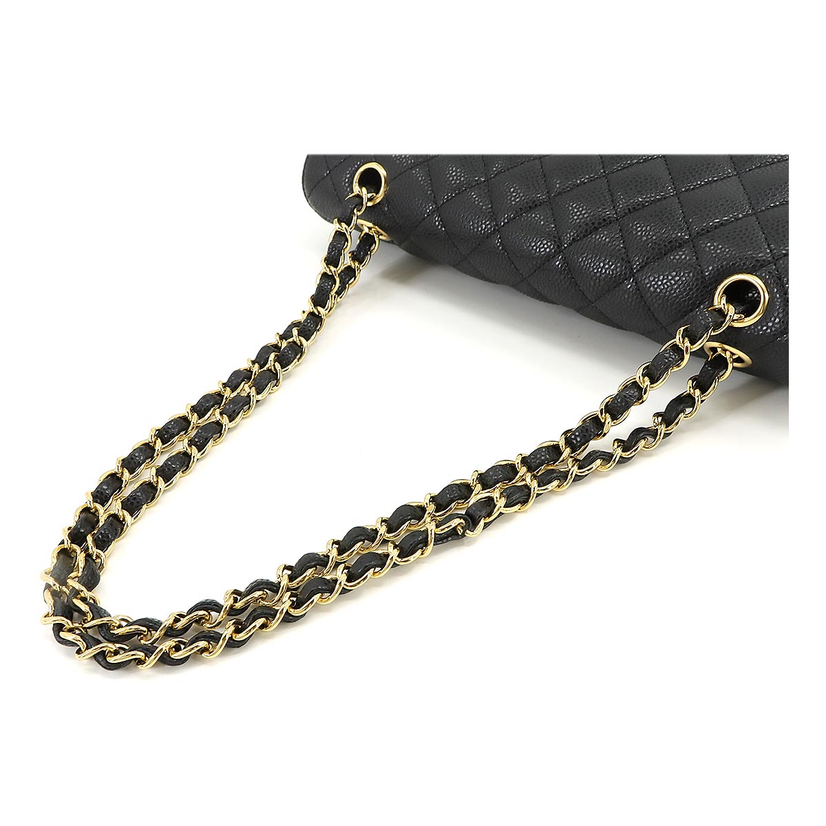 Matelasse 25 Chain Shoulder Bag Leather Black A01112