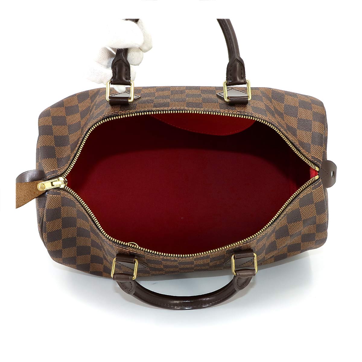 Damier Speedy 35 Hand Bag Ebene N41523 Brown Purse