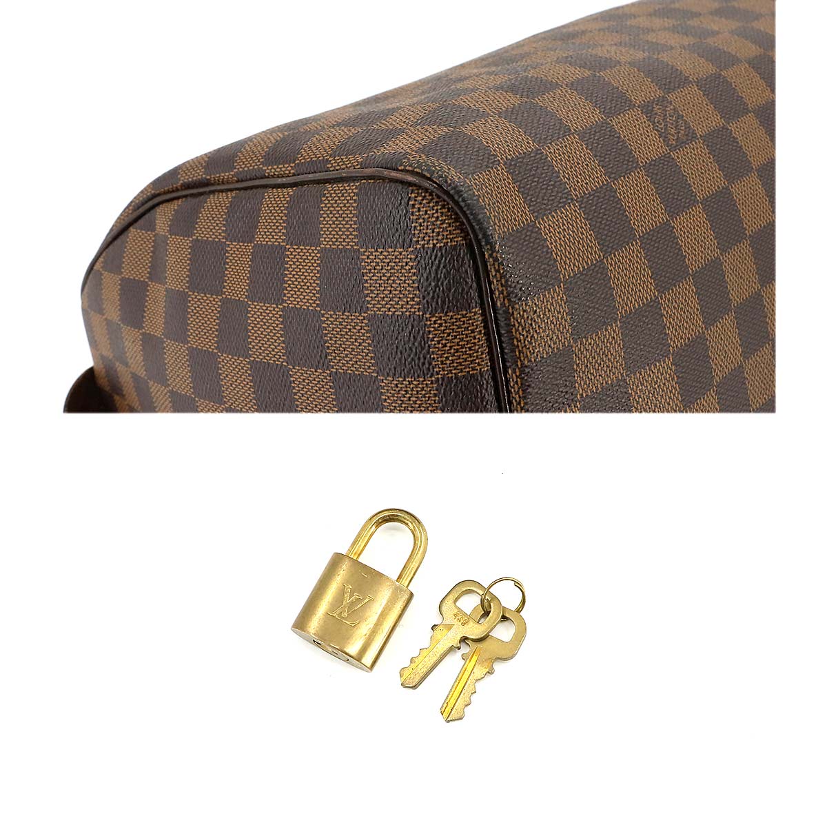 Damier Speedy 35 Hand Bag Ebene N41523 Brown Purse