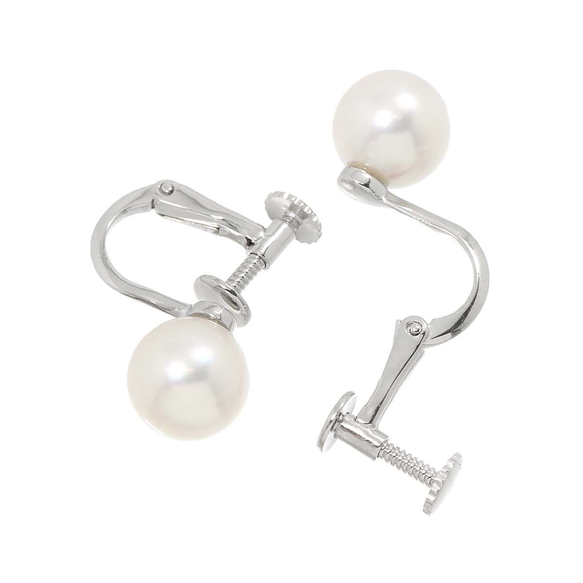 Akoya Pearl 7.5mm Earrings 18K WG White Gold 750