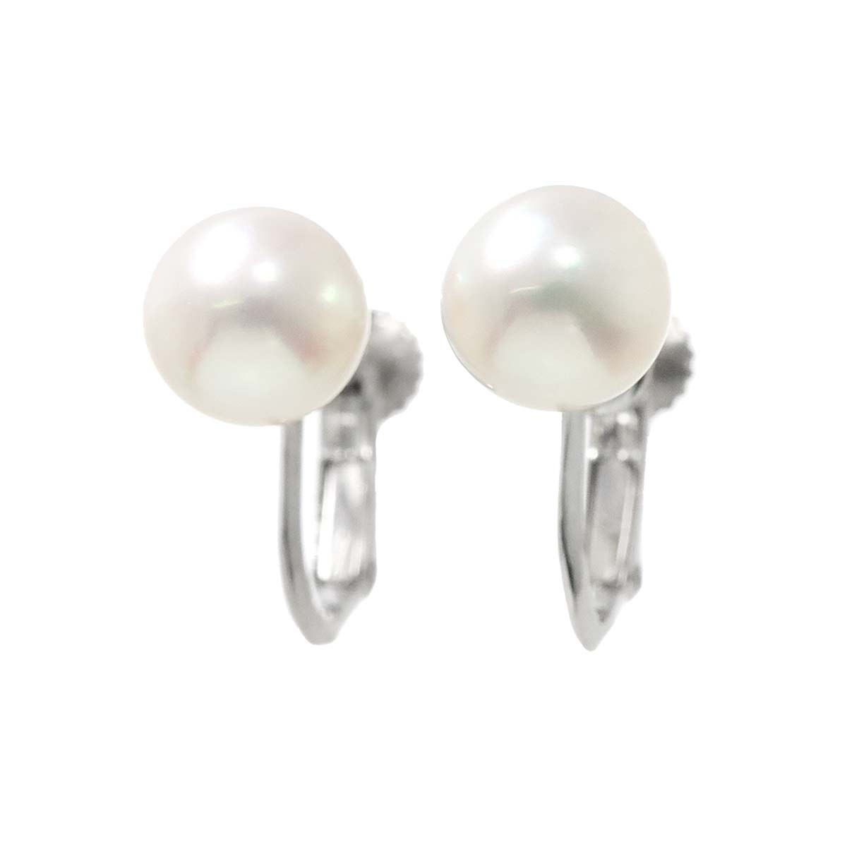 Akoya Pearl 7.5mm Earrings 18K WG White Gold 750