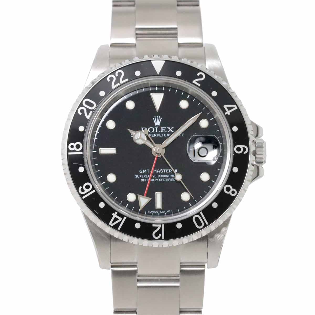 ROLEX GMT Master II 16710 Serial D Date Black Dial Mens Watch