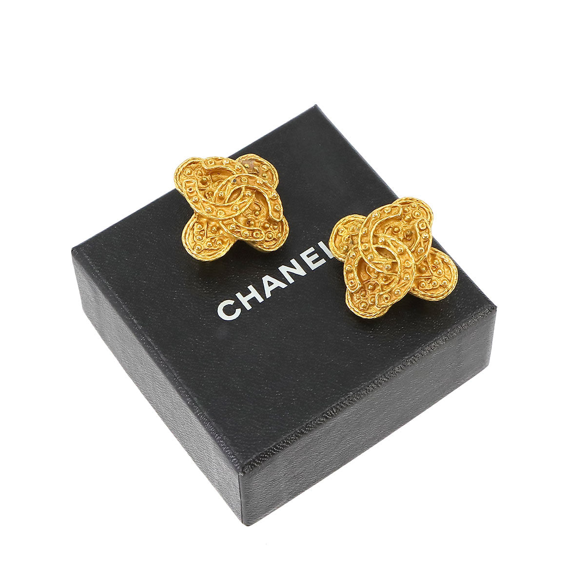 Coco Logos Earrings Gold 94A Accessory Vintage
