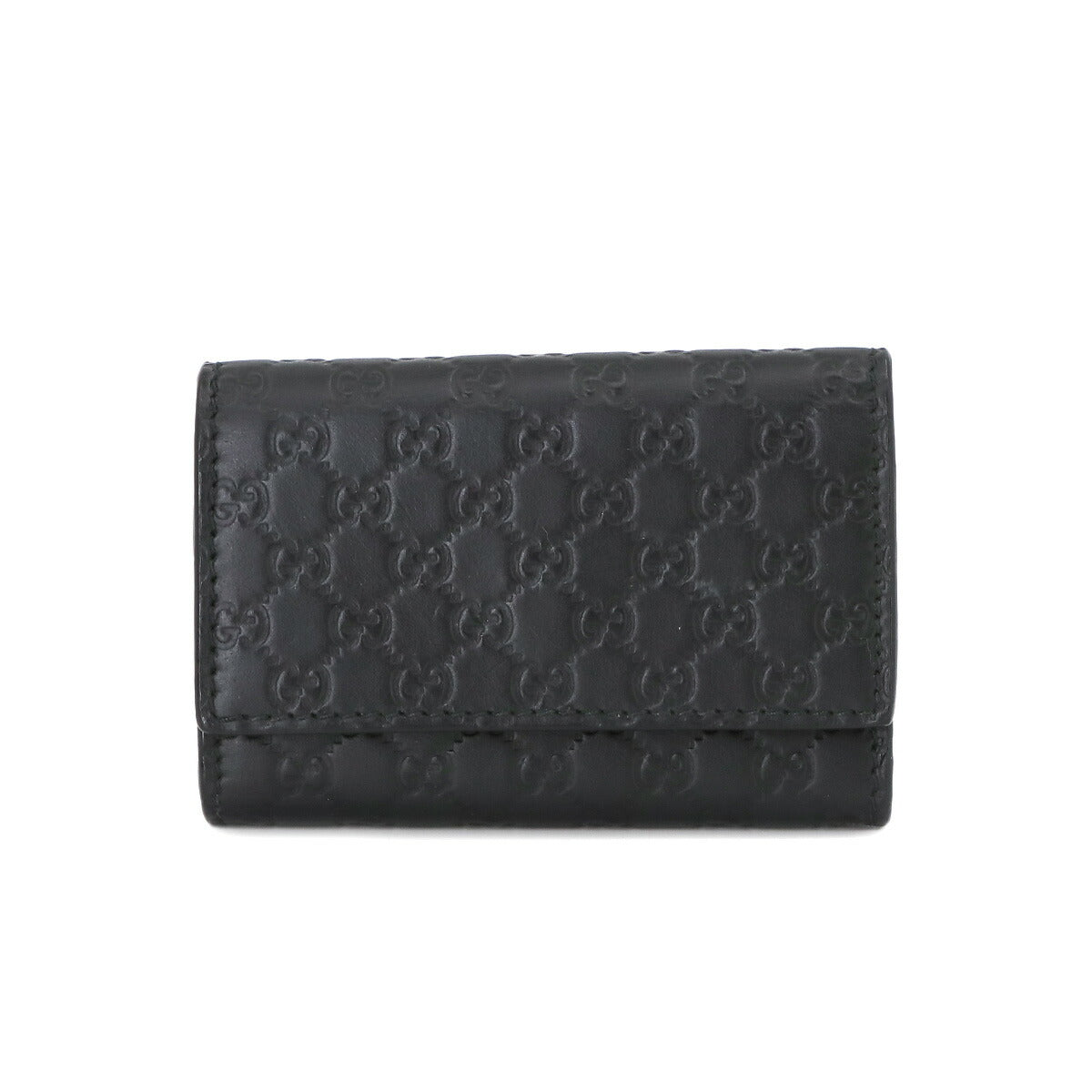 Micro Guccissima Key Holder Case Leather Black 150402