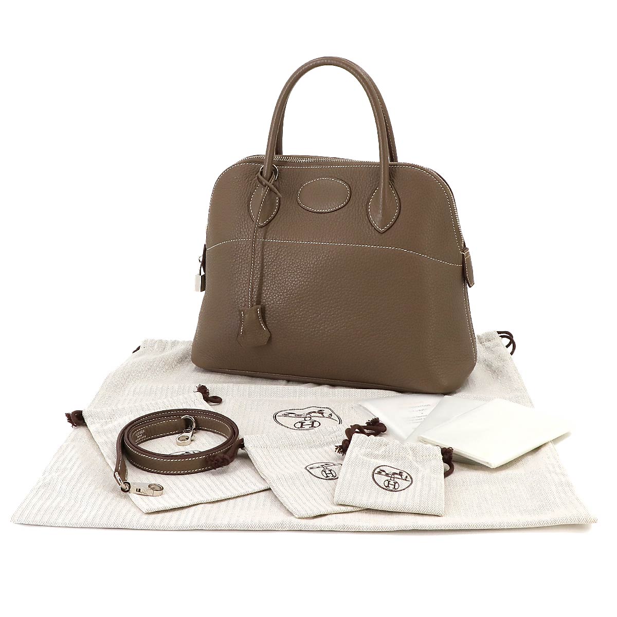 Bolide 31 2way Hand Shoulder Bag Taurillon Clemence Etoupe 90235816